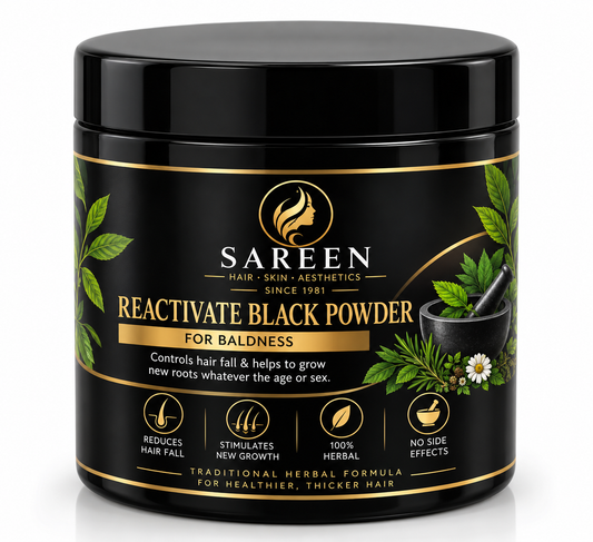 SAREEN Reactivate Black Powder – Herbal Scalp & Hair Growth Formula